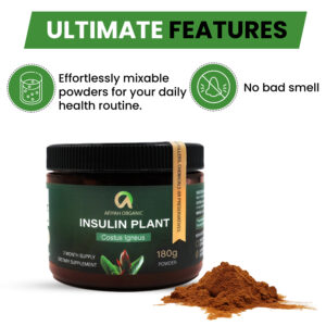 Premium Quality Costus Igneus (Insulin Plant) Powder - No bad taste (2 Month Supply)